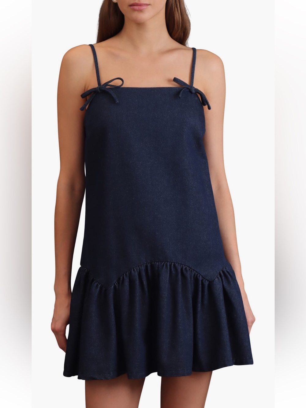 Avec Les Filles Drop Waist Denim Dress